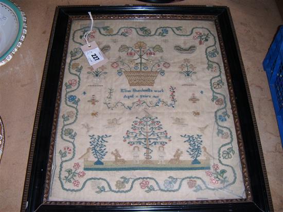 Regency sampler by Eliza Buschnell, 1817